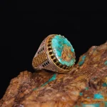 انگشتر فیروزه شجری مردانه کد 4334