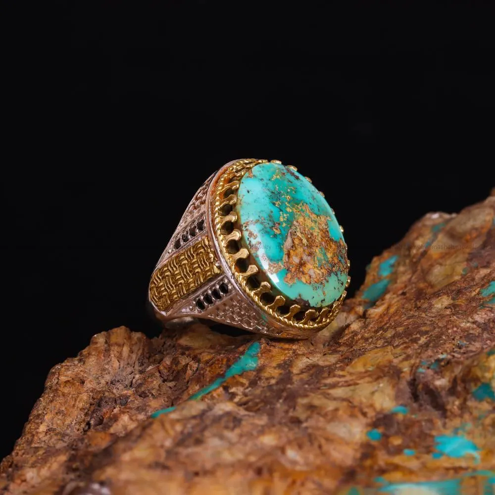 انگشتر فیروزه شجری مردانه کد 4334