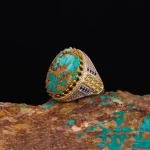 انگشتر فیروزه شجری مردانه کد 4337