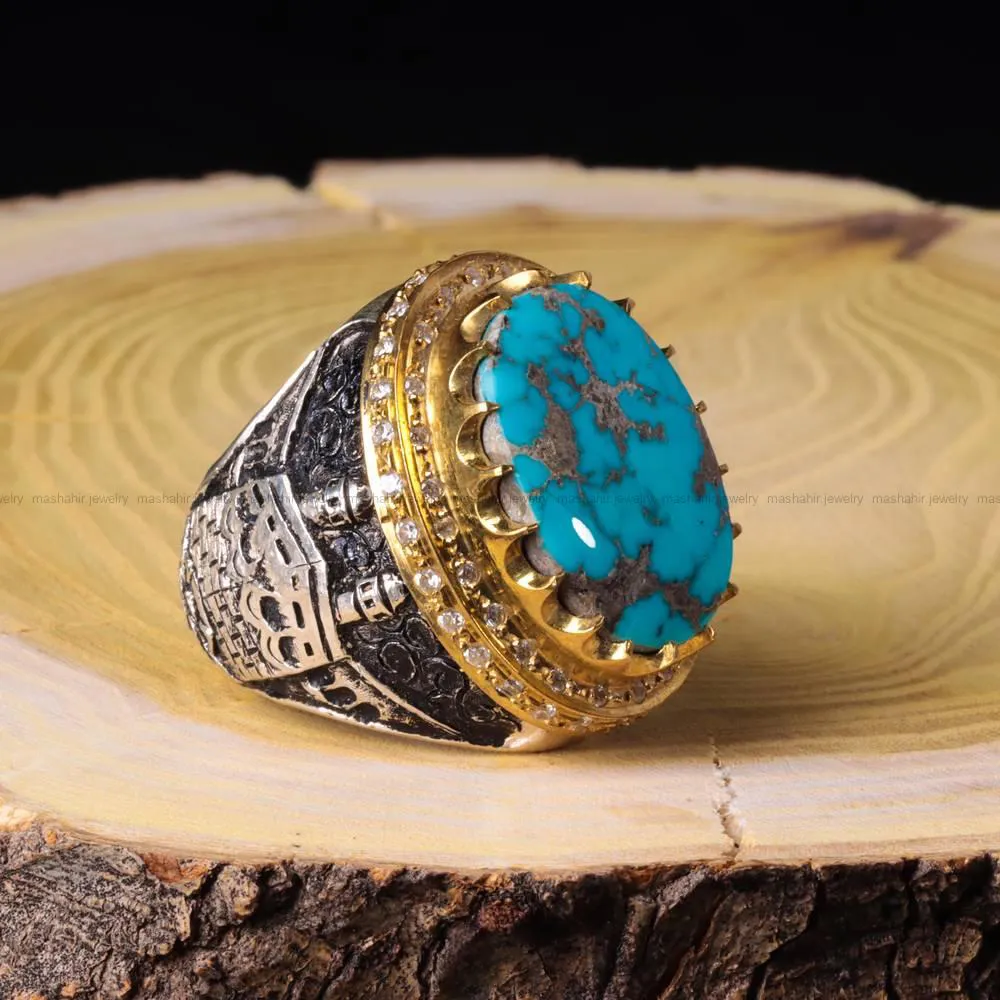 انگشتر فیروزه شجری مردانه کد 232