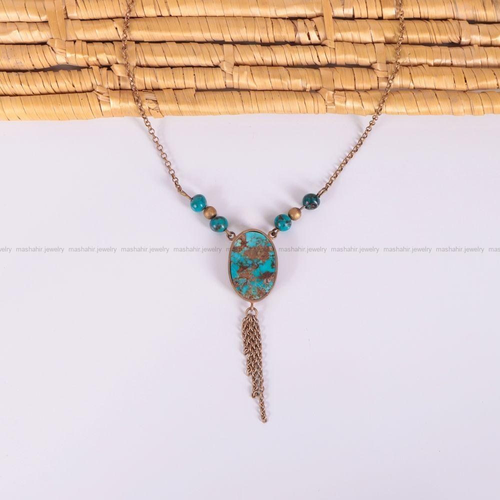 گردنبند فیروزه زنانه کد 2332
