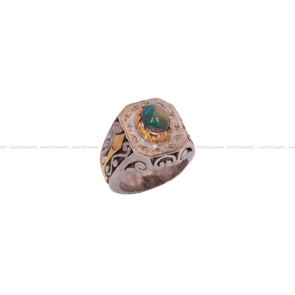 انگشتر اوپال مردانه کد 1437
