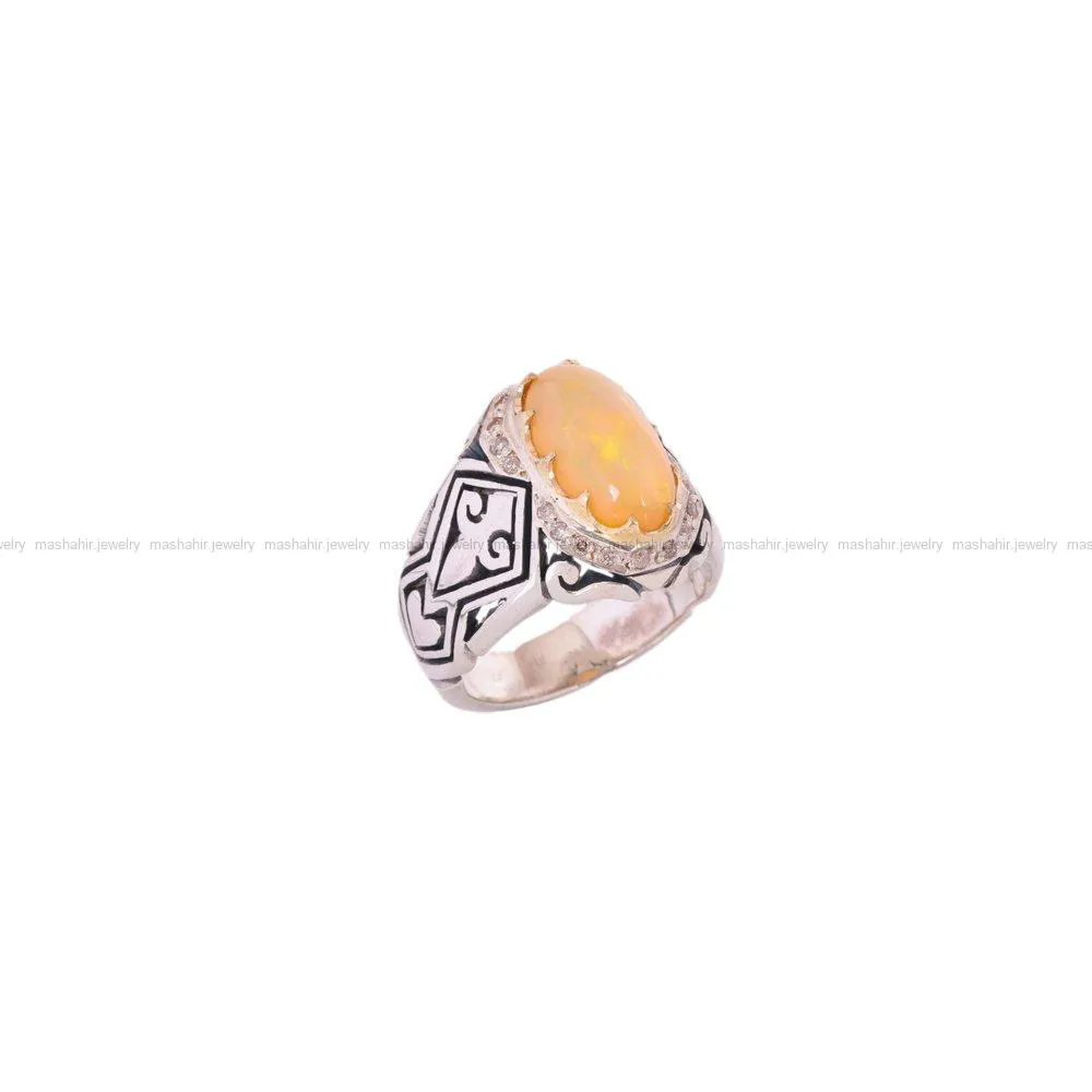 انگشتر اوپال مردانه کد 1474
