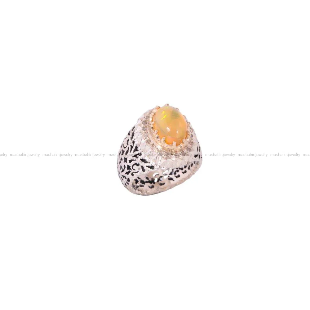 انگشتر اوپال مردانه کد 1483
