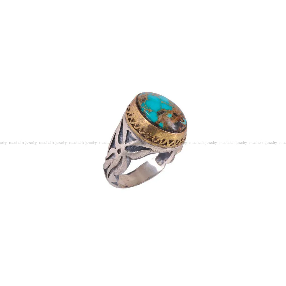انگشتر فیروزه شجری مردانه کد 2650