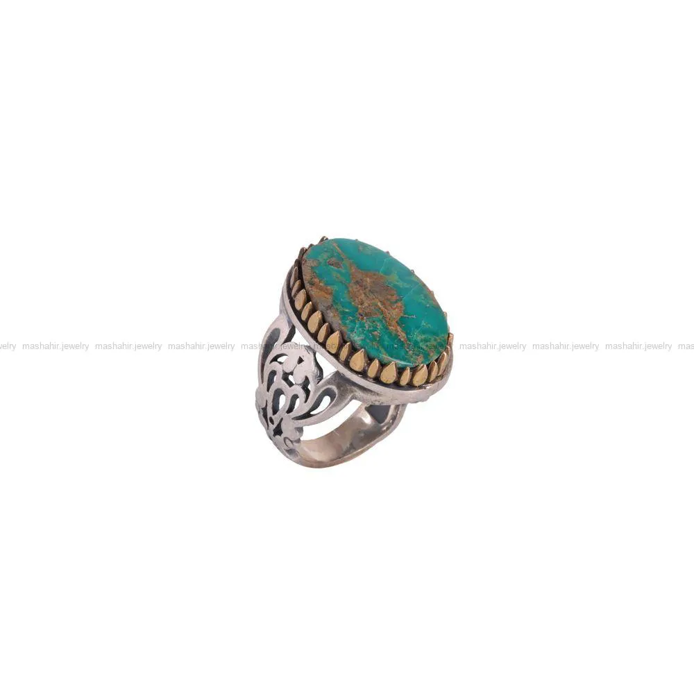 انگشتر فیروزه شجری مردانه کد 2673