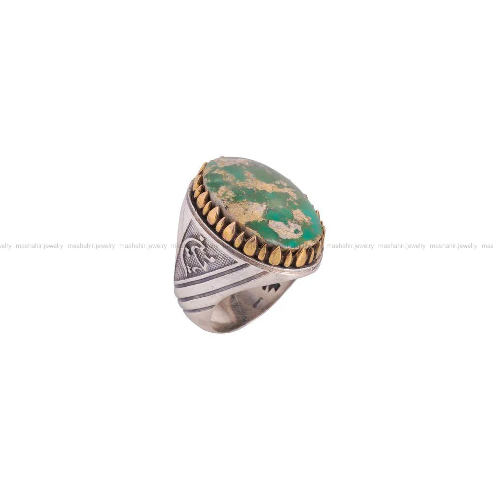 انگشتر فیروزه شجری مردانه کد 2676