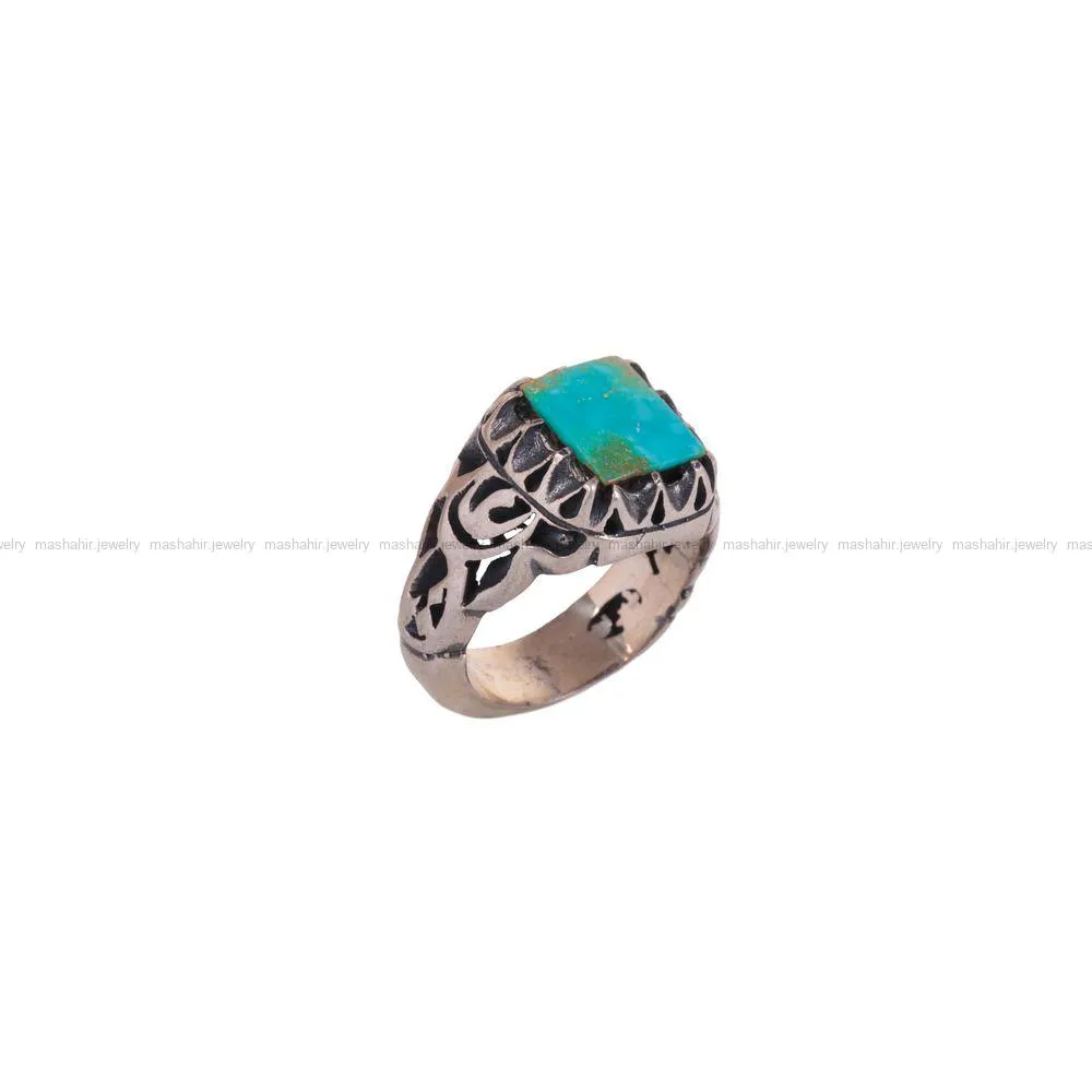 انگشتر فیروزه شجری مردانه کد 2770
