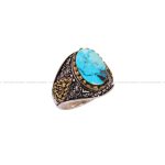 انگشتر فیروزه شجری مردانه کد 4090