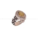 انگشتر یاقوت زرد مردانه کد 805