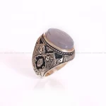 انگشتر عقیق سوسنی مردانه کد 822