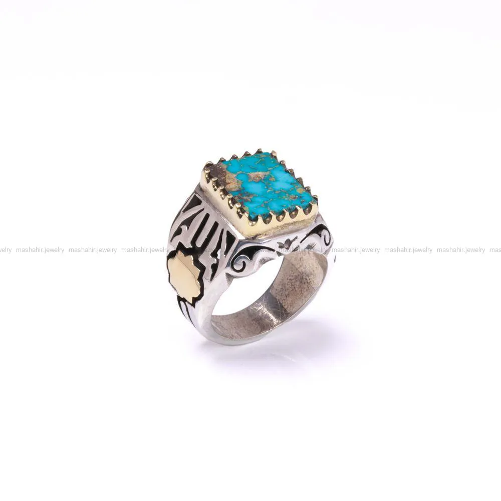 انگشتر فیروزه شجری مردانه کد 899
