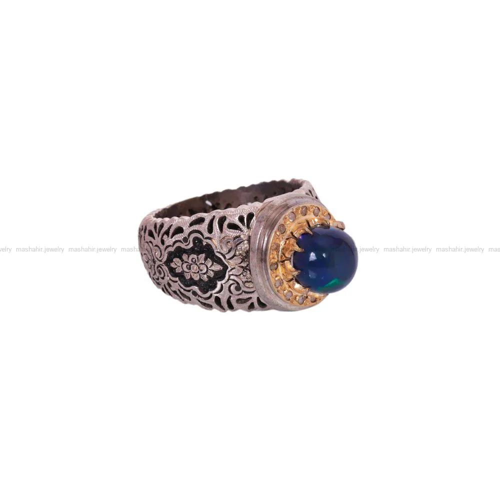 انگشتر اوپال مردانه کد 1423