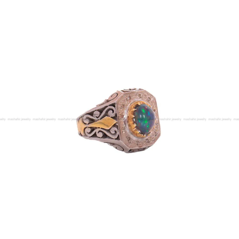انگشتر اوپال مردانه کد 1437