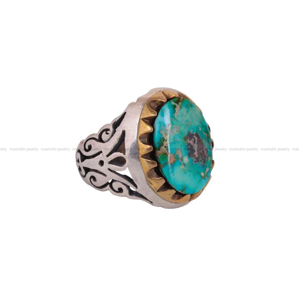 انگشتر فیروزه شجری مردانه کد 2664