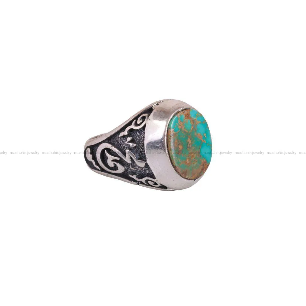 انگشتر فیروزه شجری مردانه کد 2665