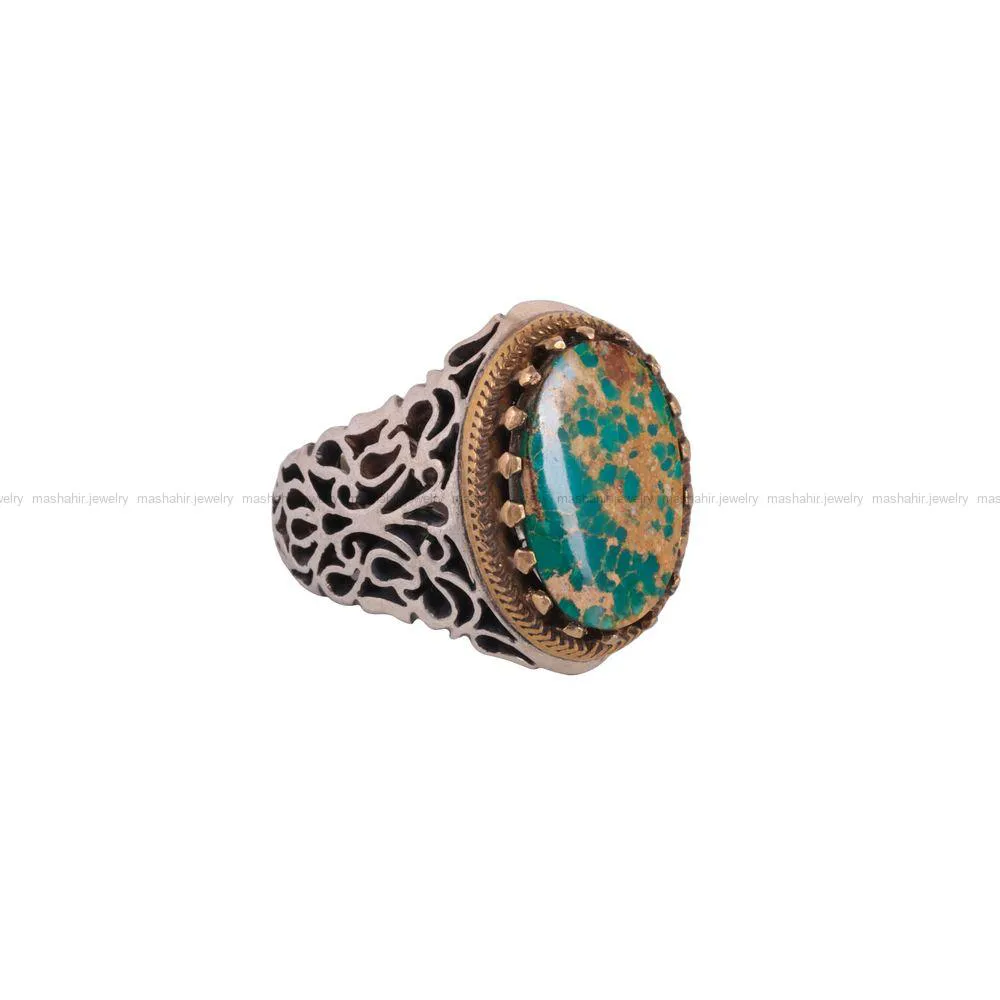 انگشتر فیروزه شجری مردانه کد 2671