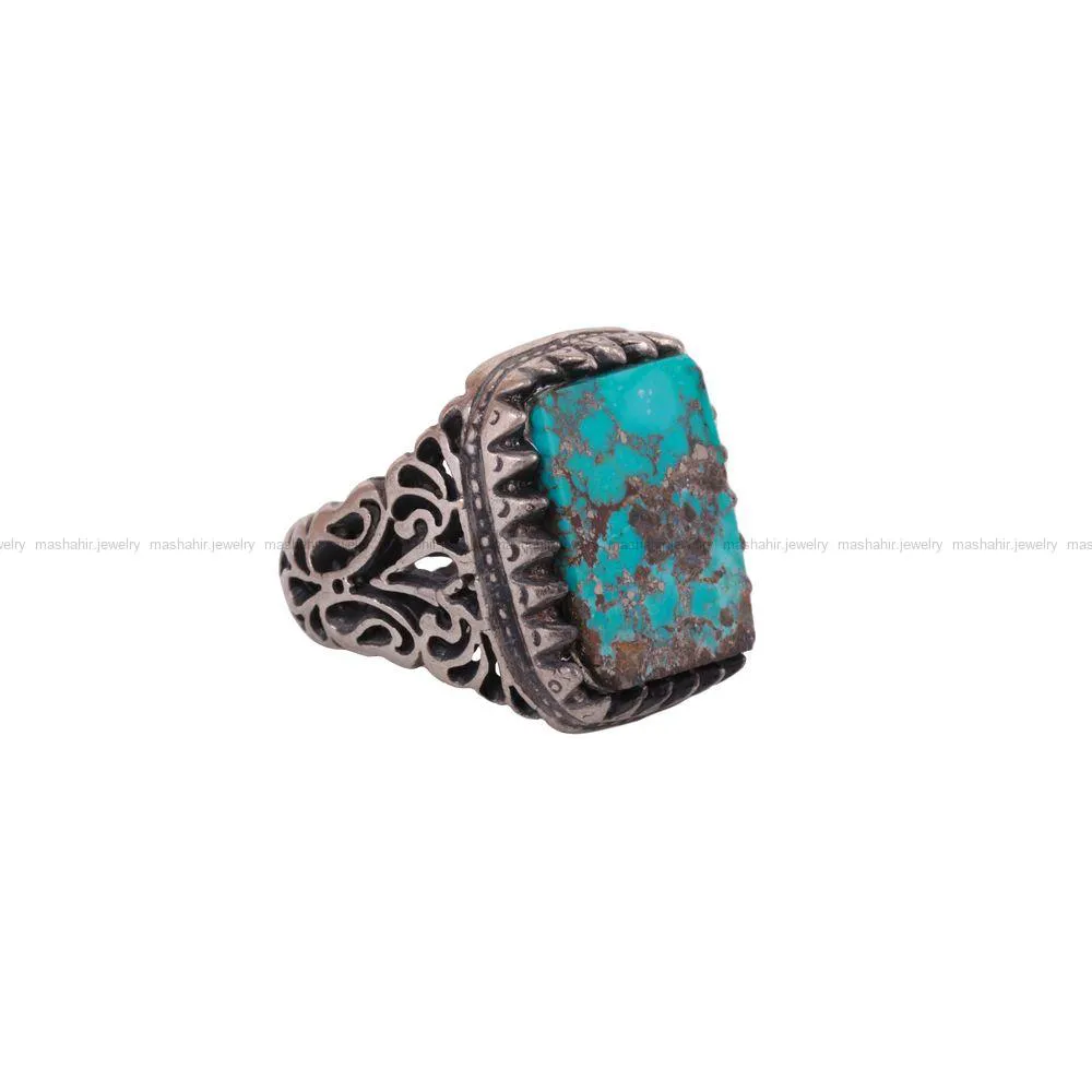 انگشتر فیروزه شجری مردانه کد 2751