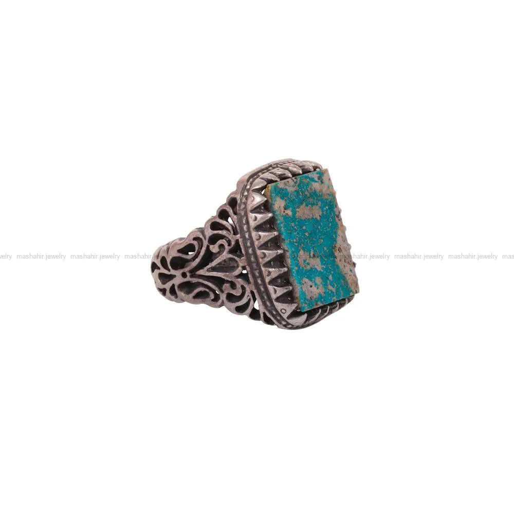 انگشتر فیروزه شجری مردانه کد 2764