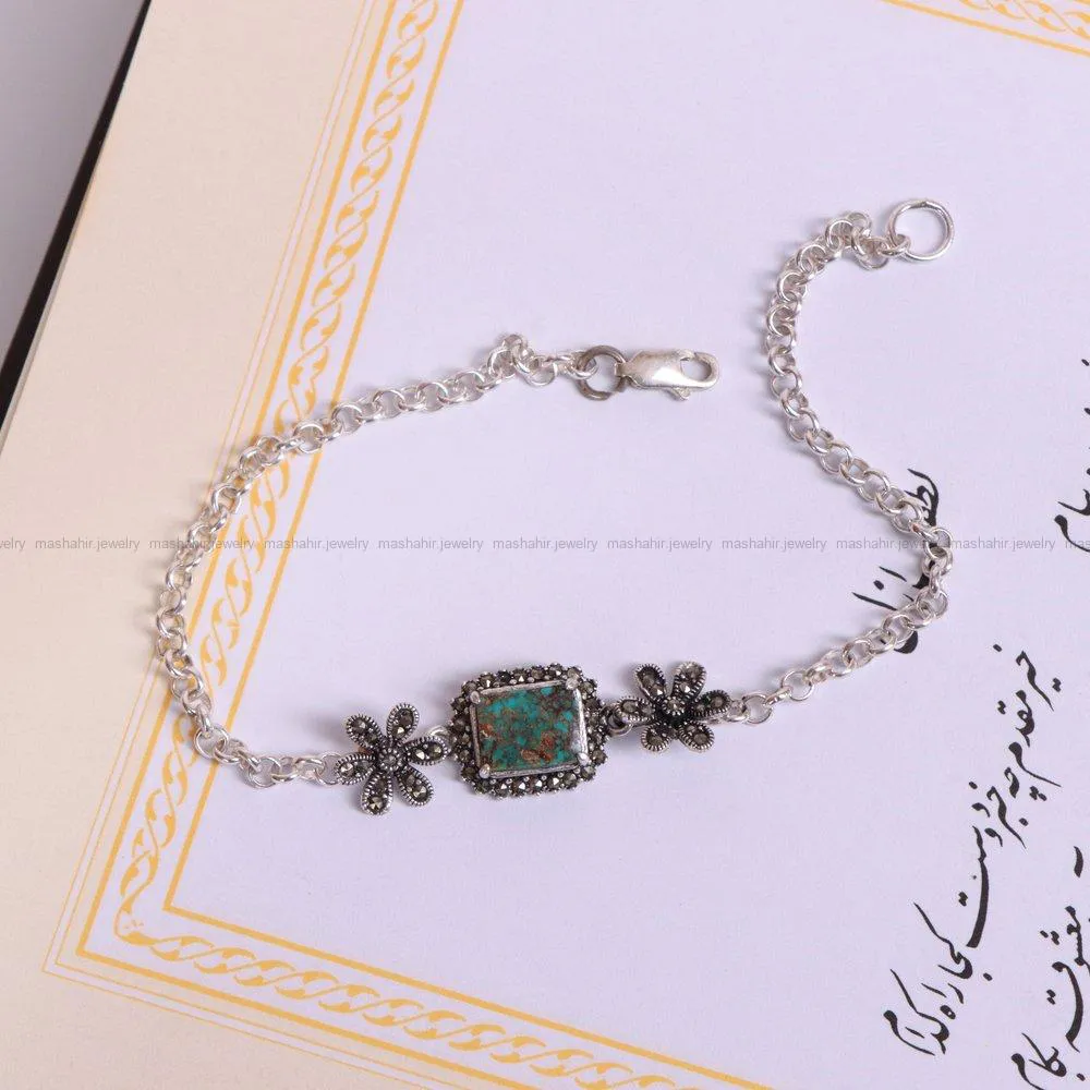 دستبند فیروزه زنانه کد 1553