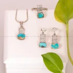 نیم ست فیروزه زنانه کد 1576