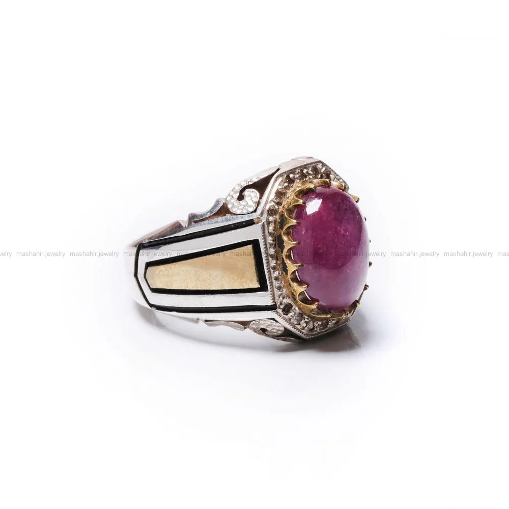 انگشتر یاقوت سرخ مردانه کد 825