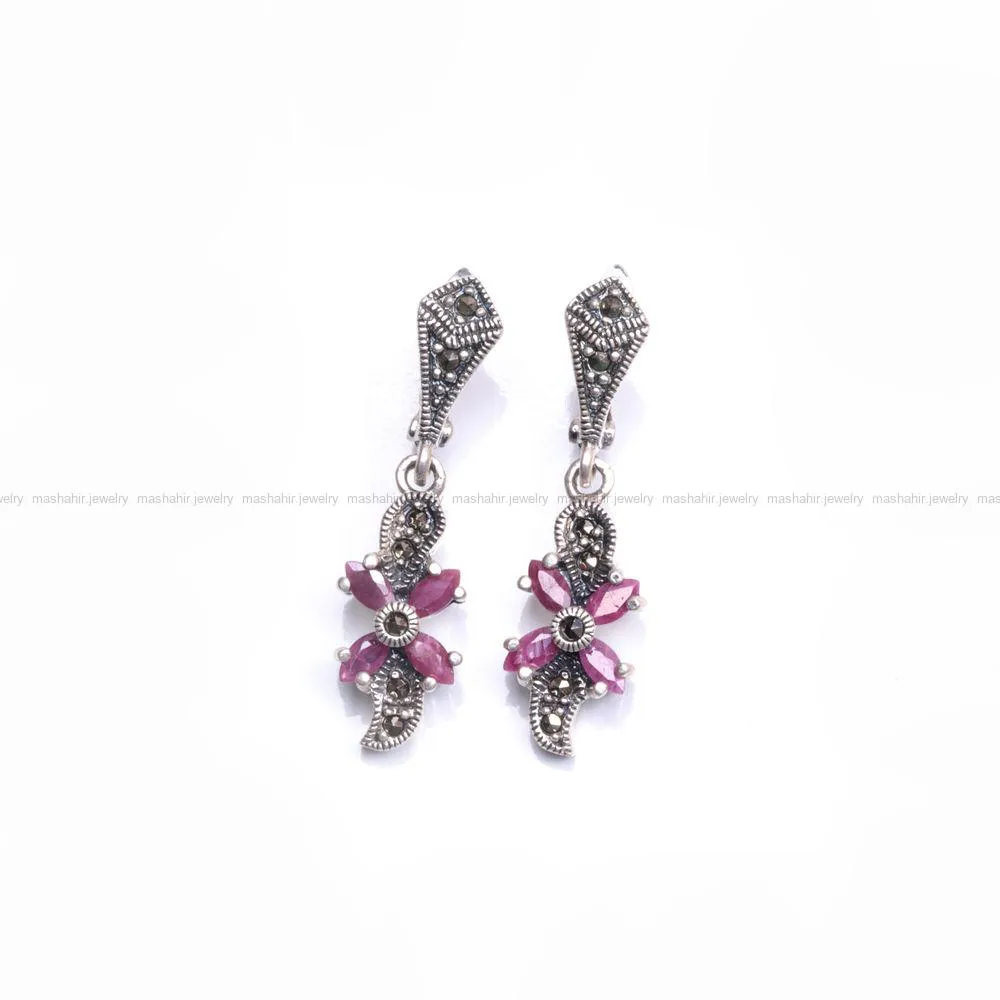 گوشواره یاقوت سرخ زنانه کد 887