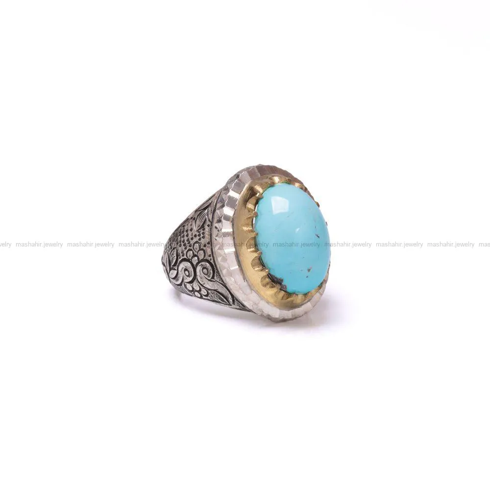 انگشتر فیروزه شجری مردانه کد 898