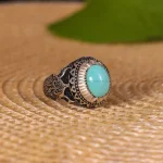 انگشتر فيروزه عجمی مردانه کد 2078