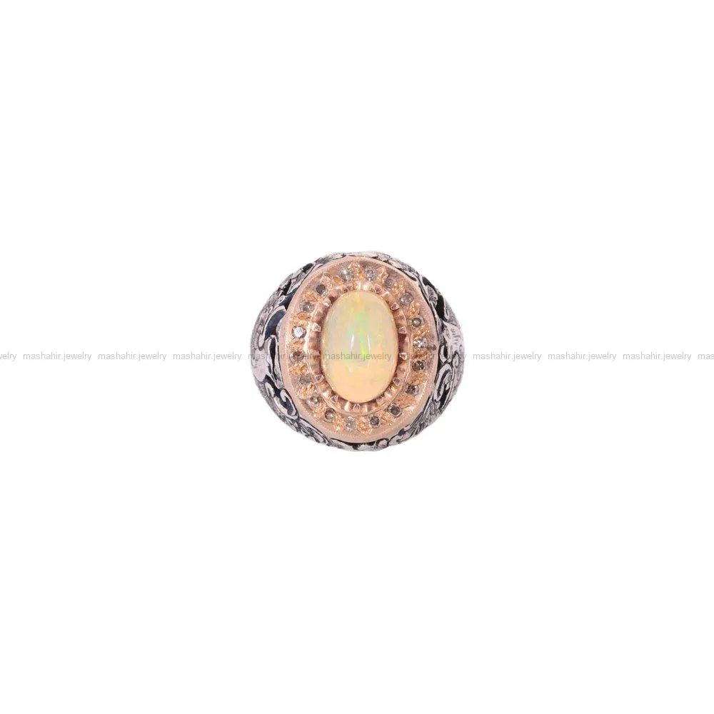 انگشتر اوپال مردانه کد 1481