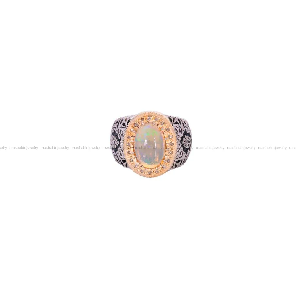 انگشتر اوپال مردانه کد 1488
