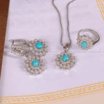 نیم ست فیروزه زنانه کد 2149