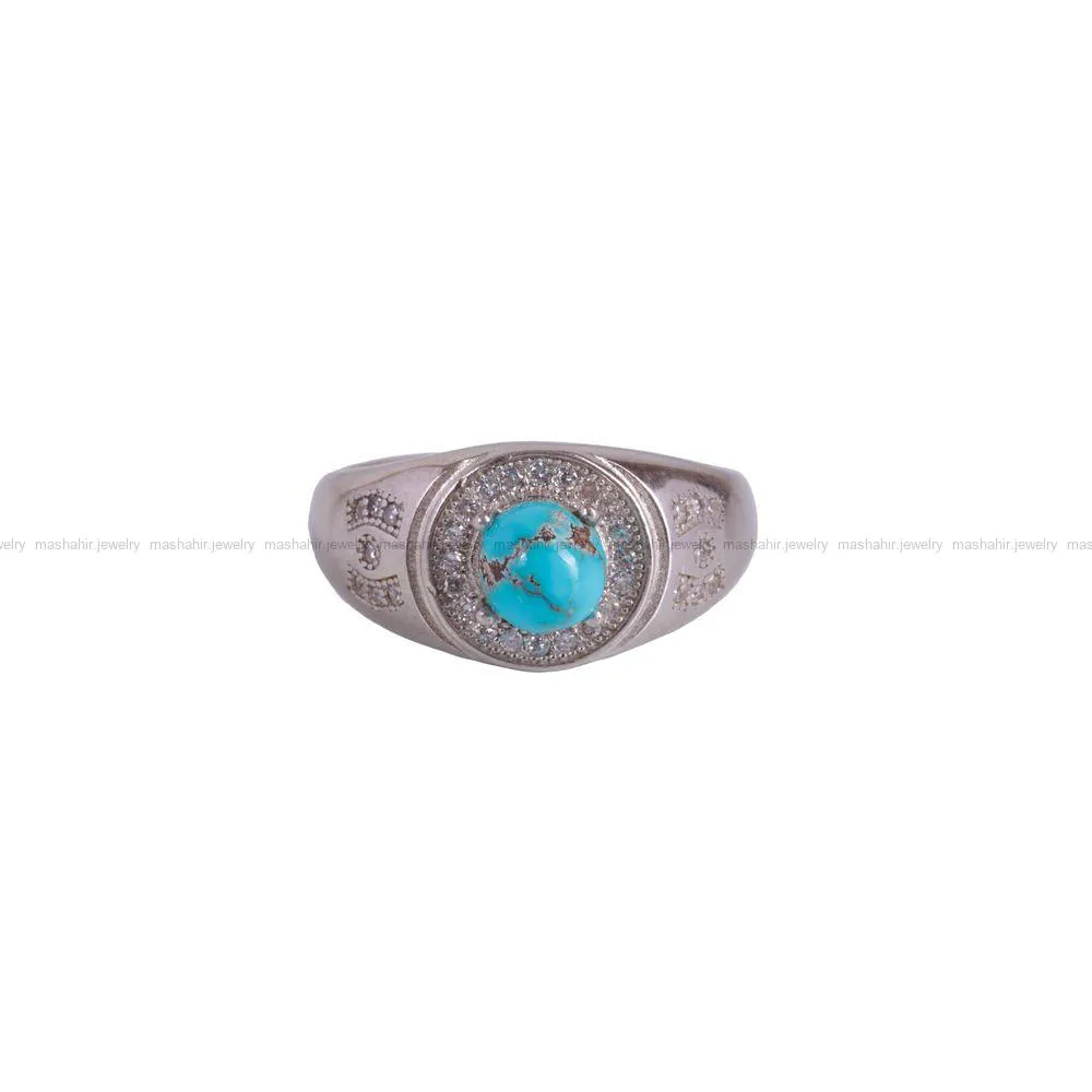 انگشتر فیروزه شجری مردانه کد 2701