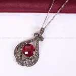 گردنبند طرح یاقوت زنانه کد 2276