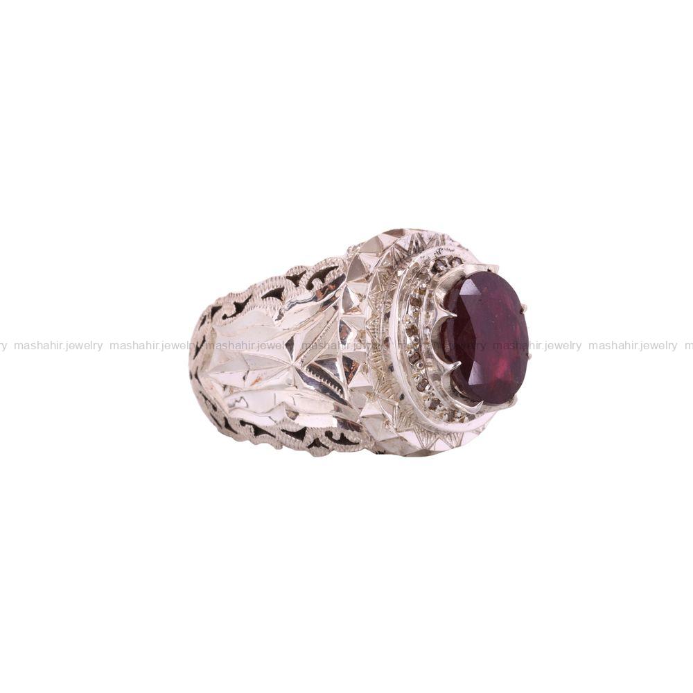 انگشتر یاقوت سرخ مردانه کد 4049