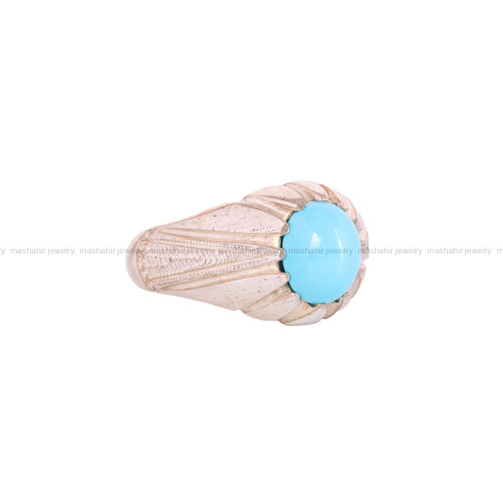 انگشتر فیروزه عجمی مردانه کد 4055