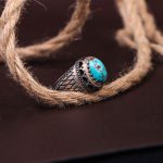 انگشتر فیروزه شجری مردانه کد 1896