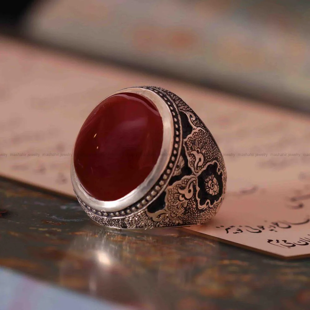 انگشتر عقیق مردانه کد 1247