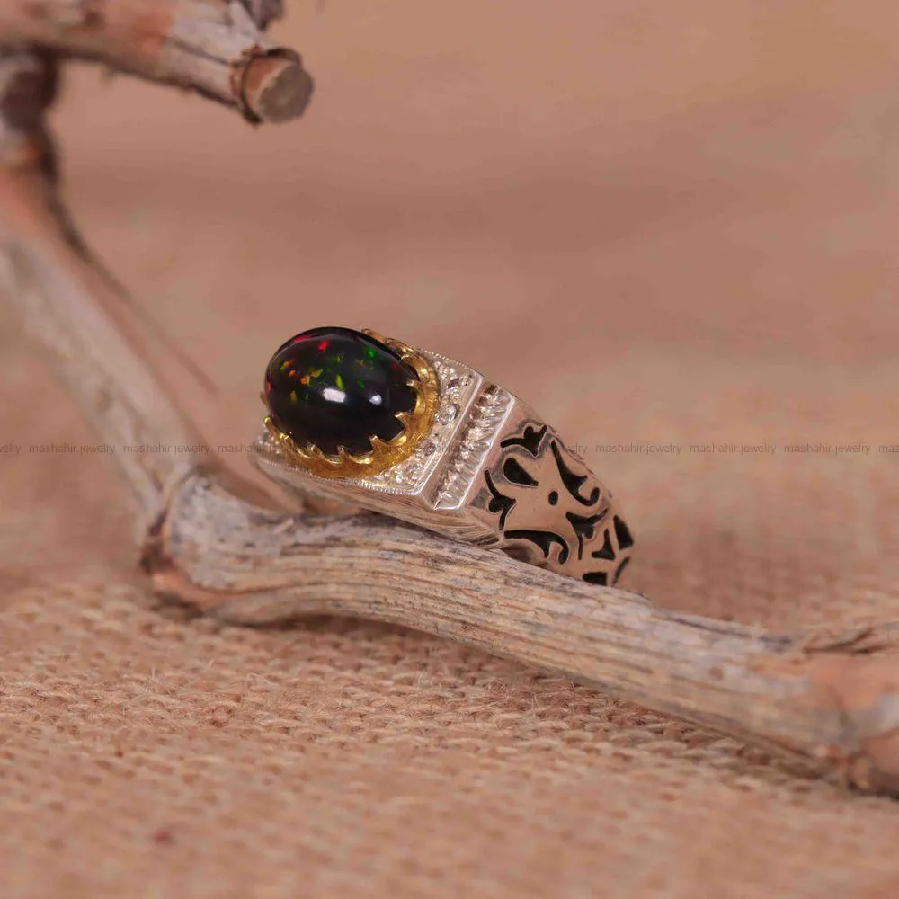 انگشتر اوپال مردانه کد 1280