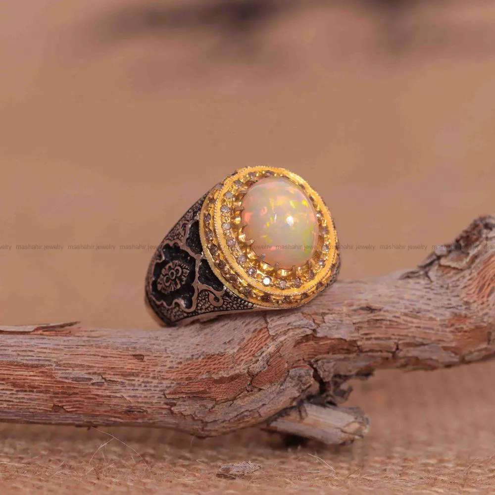 انگشتر اوپال مردانه کد 1285