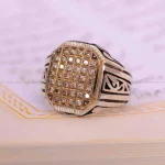 انگشتر صفحه برلیان مردانه کد 1306