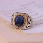 انگشتر ياقوت کبود مردانه کد 1308