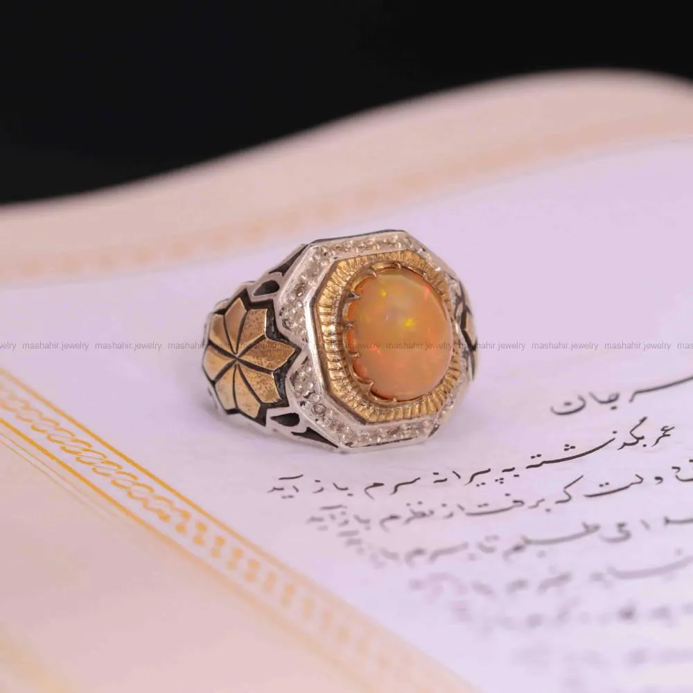 انگشتر اوپال مردانه کد 1309