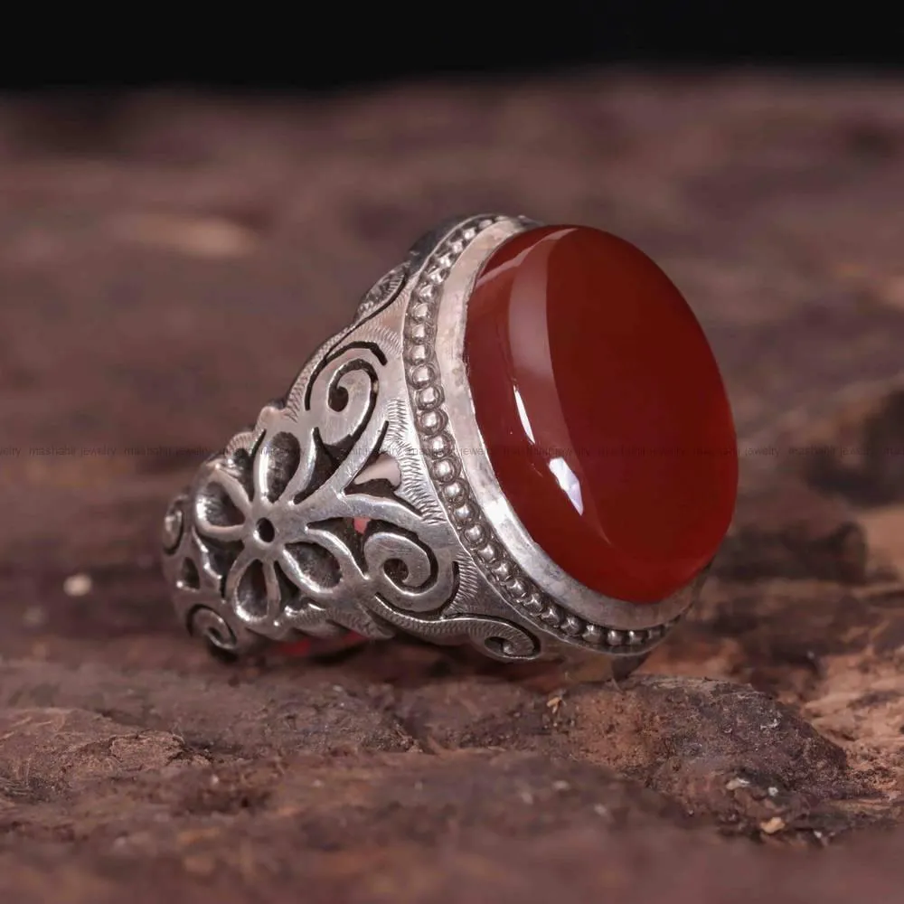 انگشتر عقیق مردانه کد 1329