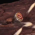 انگشتر عقیق سلیمانی مردانه کد 1348