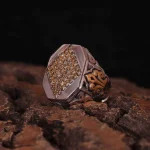 انگشتر صفحه برلیان مردانه کد 1360