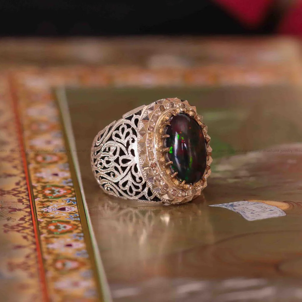 انگشتر اوپال مردانه کد 1387