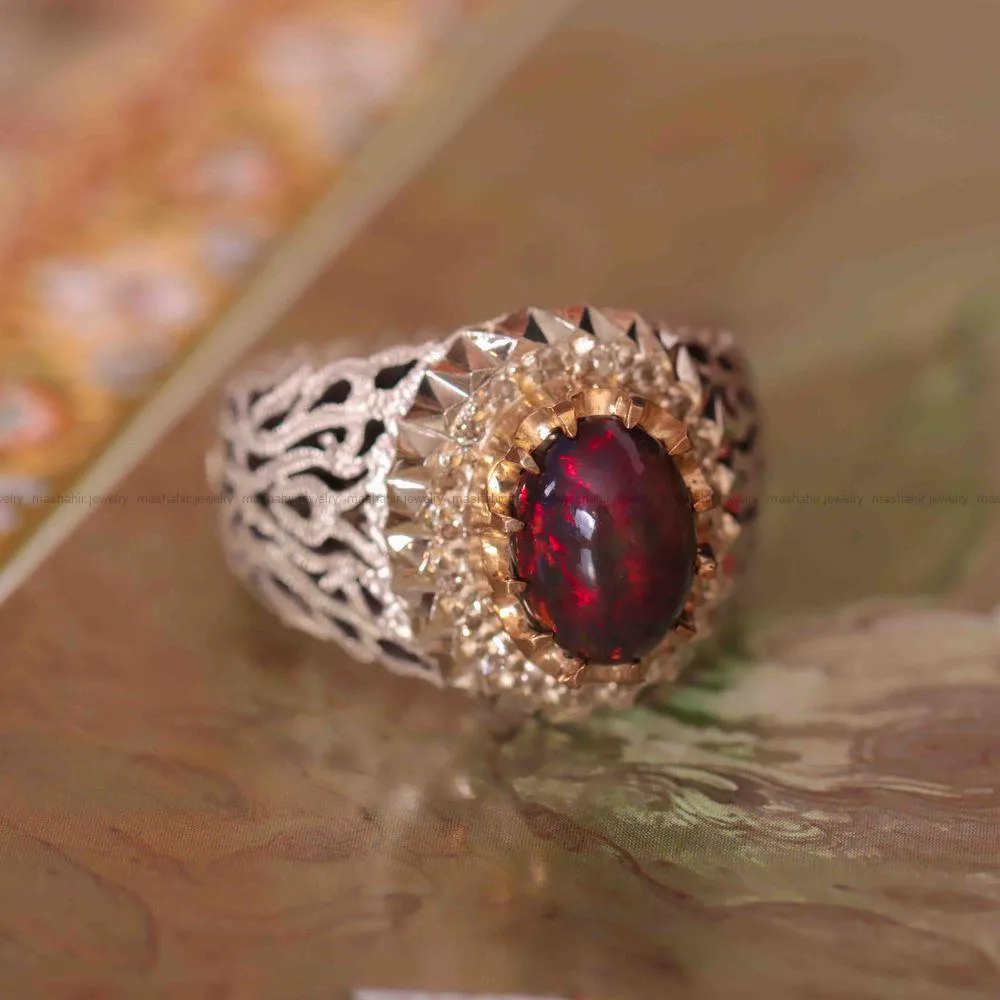 انگشتر اوپال مردانه کد 1389