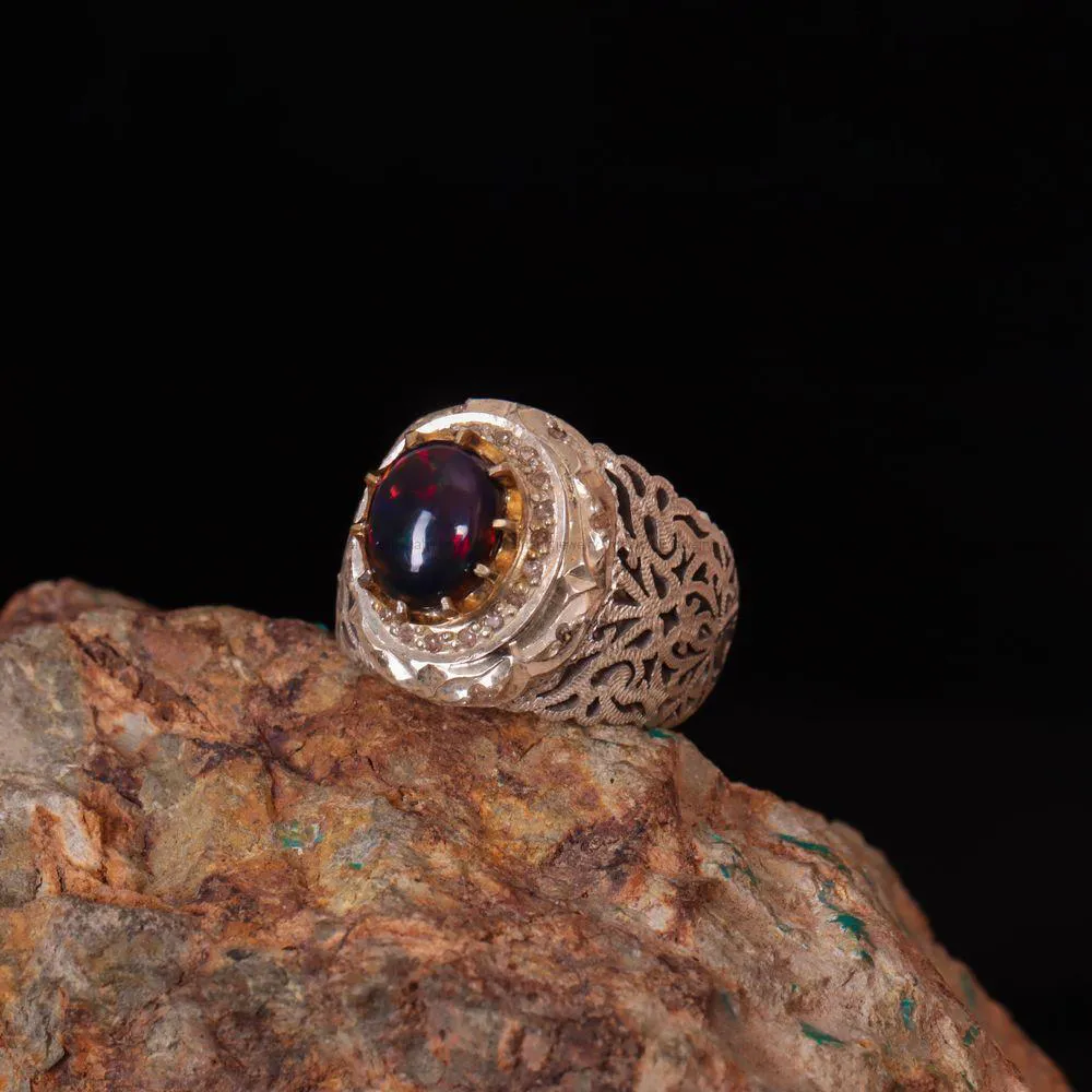 انگشتر اوپال مردانه کد 1406