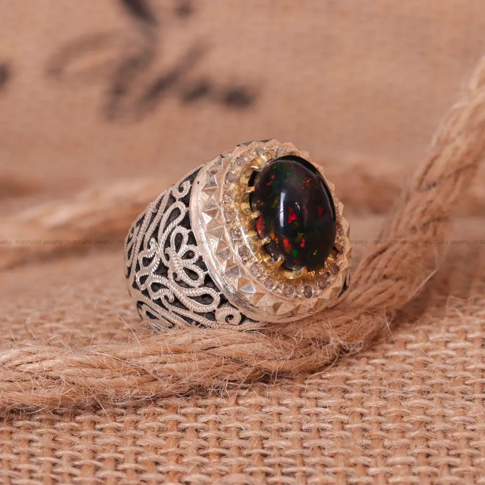 انگشتر اوپال مردانه کد 1416
